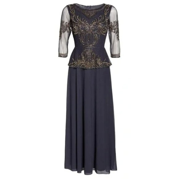 Pisarro Nights Maxi Dress Sequins Beaded Embellished Evening Gown Dress Sz 4 NWT - Picture 4 of 10